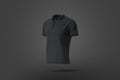 Blank black classic polo shirt mock up, dark background