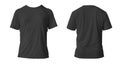 Blank black clean t-shirt mockup, isolated, front view. Empty tshirt model mock up. Clear fabric cloth for football or style Royalty Free Stock Photo