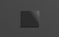 Blank black closed disk cover mockup, isolated on dark background