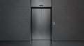 Blank black closed elevator in office floor interior mock up,