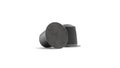 Blank black coffee capsule lying mock up, isolated, front view