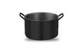 Blank Black cooking pot mockup isolated on white background. 3d rendering.