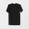 Blank Black Cotton Tshirt Isolated Center White Empty Background.Mockup Highly Detailed Texture Materials.Space for