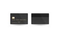 Blank black credit card mockup isolated, clipping path,
