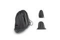 Blank black drawstring backpack mock up, different views Royalty Free Stock Photo