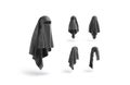 Blank black female niqab mockup, different views