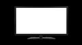 Blank black flat screen television isolated on white background Royalty Free Stock Photo