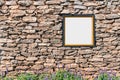 blank black frames on old brick wall vintage style Royalty Free Stock Photo