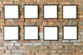 Blank black frames old on old brick wall Royalty Free Stock Photo