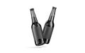 Blank black glass beer bottle with label mockup, no gravity Royalty Free Stock Photo