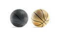 Blank black and gold rubber basketball ball mockup, half-turned view Royalty Free Stock Photo