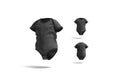 Blank black half sleeve baby bodysuit mockup, different views Royalty Free Stock Photo