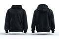 Blank Black Hoodie Mockup Set Front and Back View Royalty Free Stock Photo