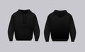 Blank black hoodie template. Long sleeve sweatshirts template with clipping path, gosh for printing Royalty Free Stock Photo