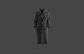 Blank black hotel bathrobe mock up, dark background