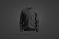 Blank black knitted sweater mockup, dark background