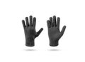 Blank black knitted winter gloves mock up set, front back side Royalty Free Stock Photo