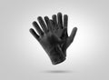 Blank black knitted winter gloves mockup Royalty Free Stock Photo