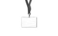 Blank black lanyard with laminated horizontal name badge mockup, isolated Royalty Free Stock Photo