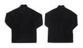 Blank black long sleeve t shirt mock up template, front and back view isolated on white background with clipping path. Royalty Free Stock Photo