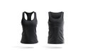 Blank black male and female tank top mockup, front view Royalty Free Stock Photo