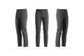 Blank black man pants mockup, front and side view