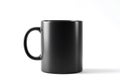 Blank Black Mug Mockup on White Background Royalty Free Stock Photo