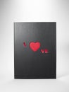 Office Supplies,black notebook which Cover heart-s