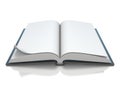 Blank black opened book 3D rendering illustration on white background Royalty Free Stock Photo