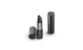 Blank black opened and closed lipstick tube mockup, isolated