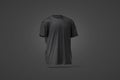 Blank black oversize t-shirt mockup, dark background