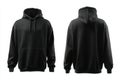Blank Black Oversized Hoodie Mockup Front and Back View Royalty Free Stock Photo