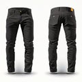 Blank black pants mockup template front and back, generative AI Royalty Free Stock Photo