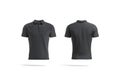 Blank black polo shirt mock up, front and back view