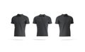 Blank black polo shirt mock up, front and side view