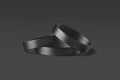 Blank black silicone wristband stack mockup, dark background