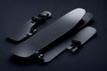 Blank black snowboard design mockup, Winter vacation object design.