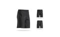 Blank black soccer shorts mockup, different views Royalty Free Stock Photo