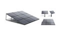 Blank black solar panel mockup set, different views