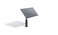 Blank black solar panel mockup stand, side view
