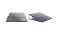 Blank black solar panel roof-mounted mockup, front and side view