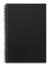 Blank black spiral notebook isolated