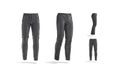 Blank black sport pants mockup, different views Royalty Free Stock Photo