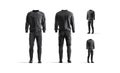 Blank black sport tracksuit mockup, different views Royalty Free Stock Photo