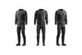 Blank black sport tracksuit mockup, front and side view Royalty Free Stock Photo