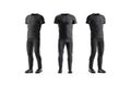 Blank black sport uniform mock up, front and side view Royalty Free Stock Photo