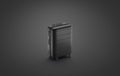 Blank black suitcase mock up stand isolated on darkness background