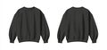 A blank black sweatshirt template showing front and back on a white background Royalty Free Stock Photo