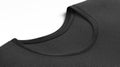 Blank black t-shirt collar for label mock up, side view