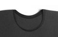 Blank black t shirt collar for label mockup, top view